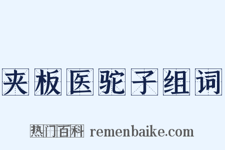 夹板医驼子组词是什么意思的图片